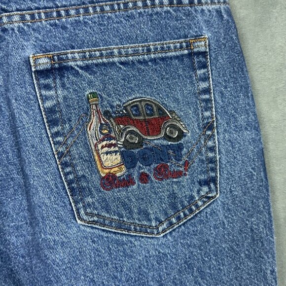 Vintage ICEBERG Jeans Mens Size 30X29 Blue Straight Leg Embroidered - Picture 8 of 15